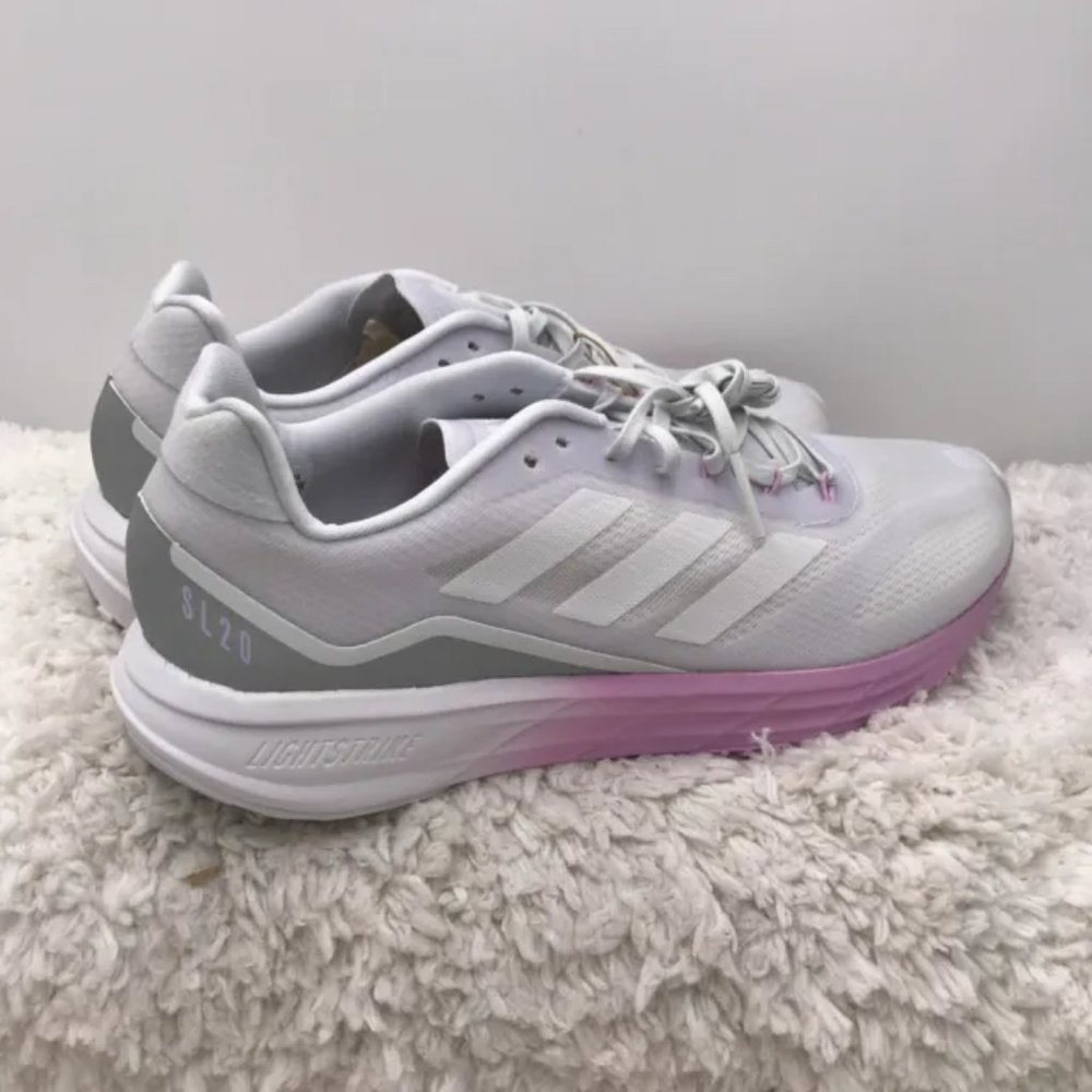 Brand New Adidas Women's SL20 Running Shoe Dark Grey/White /Lilac Sz. 10.5